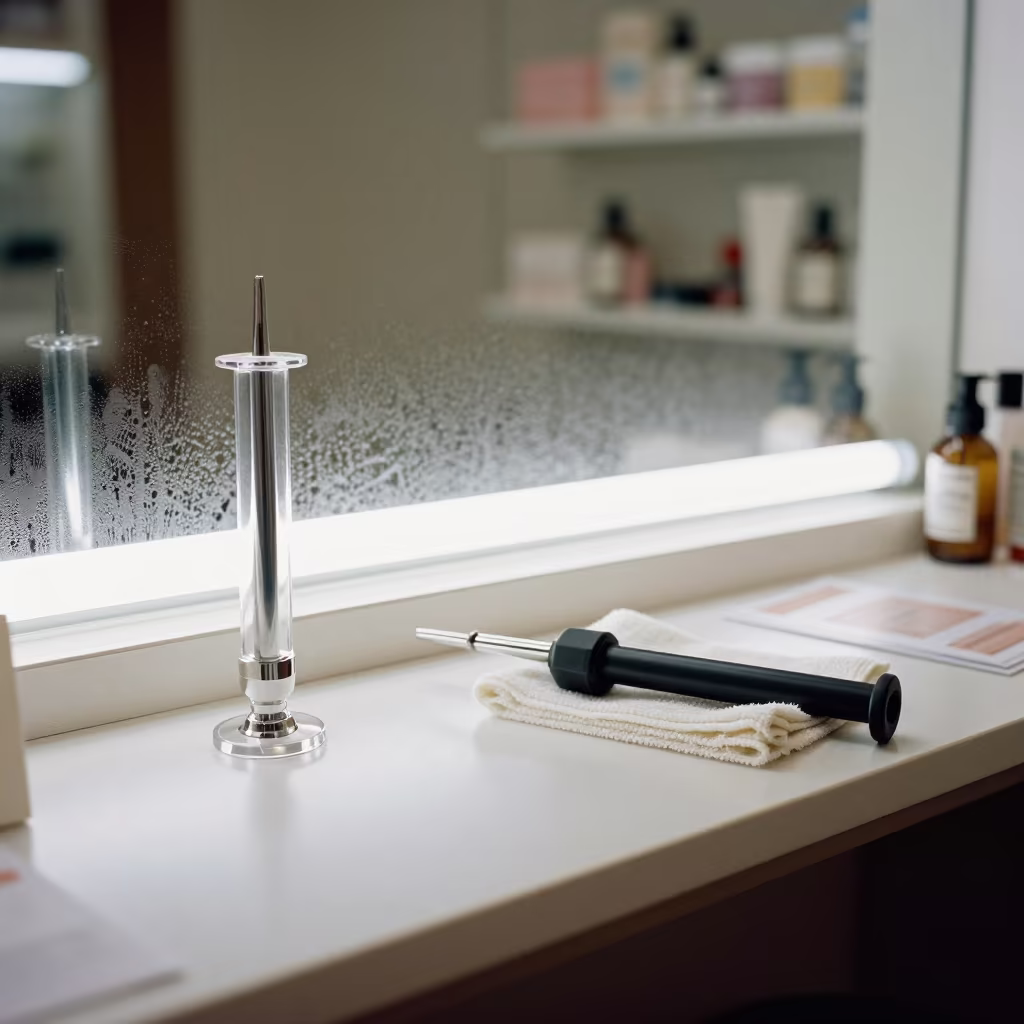 Hydraulic Bleed Kit in Aleppo Beauty Supply in in a beauty supply area under white LEDs in Aleppo