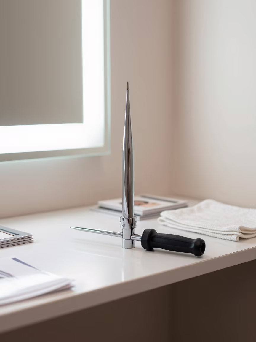 Hydraulic Bleed Kit on Nail Studio Counter in inside a nail studio in Warri
