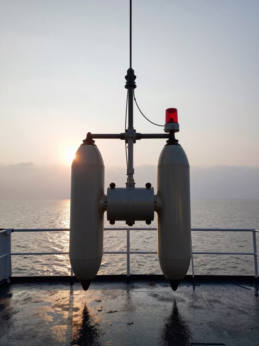 Hydrophone Array Lowered at Iloilo Dawn in at a remote field station near Iloilo