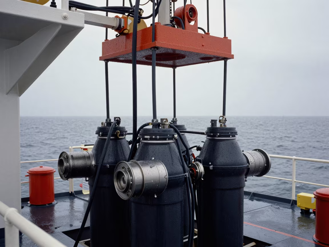 Hydrophone Array Lowered From Research Vessel Oman in at a remote field station in Oman