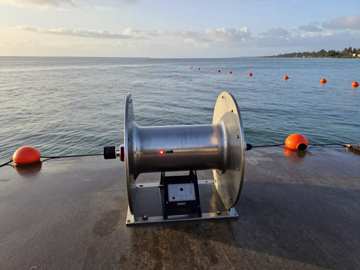 Hydrophone Spool on Toamasina Pier in in Toamasina