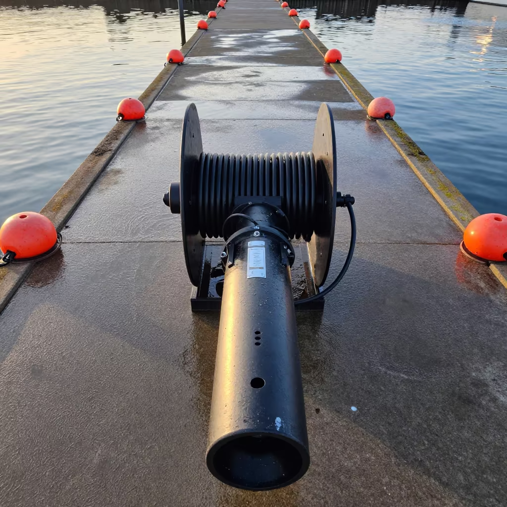 Hydrophone Spool on Wet Bristol Pier in near Bristol