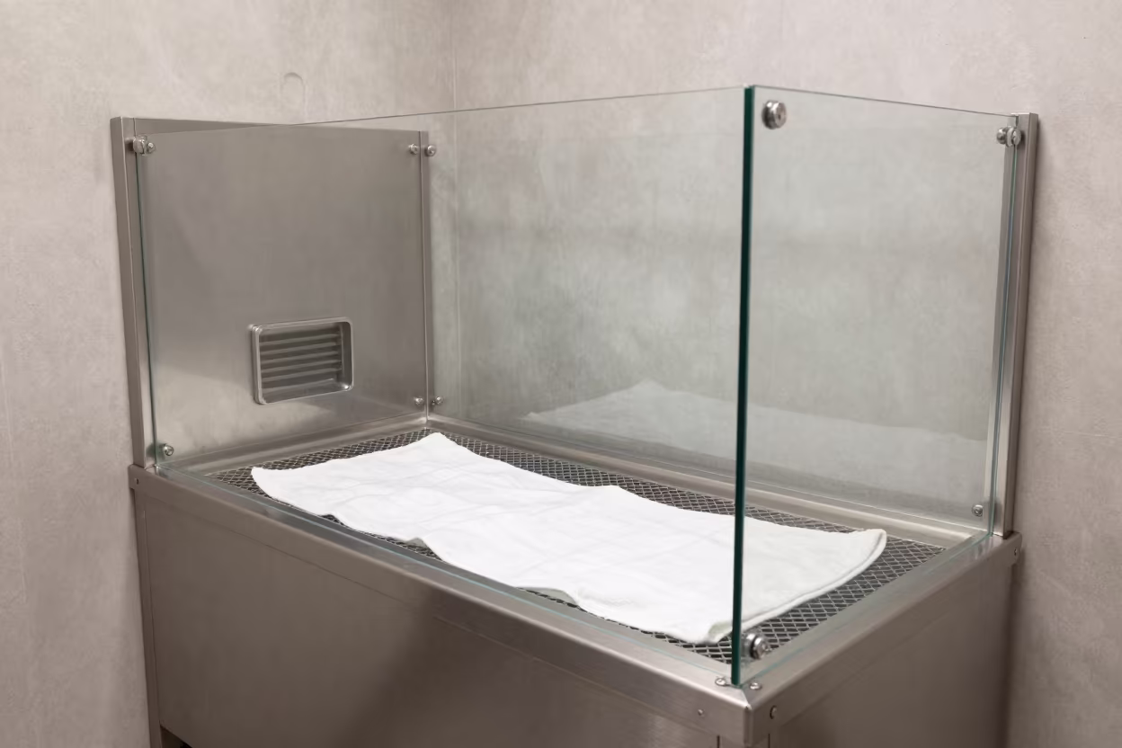 Hydrotherapy Filter Tray Towels Window Light in at a self-serve dog wash station in Chippendale, Sydney