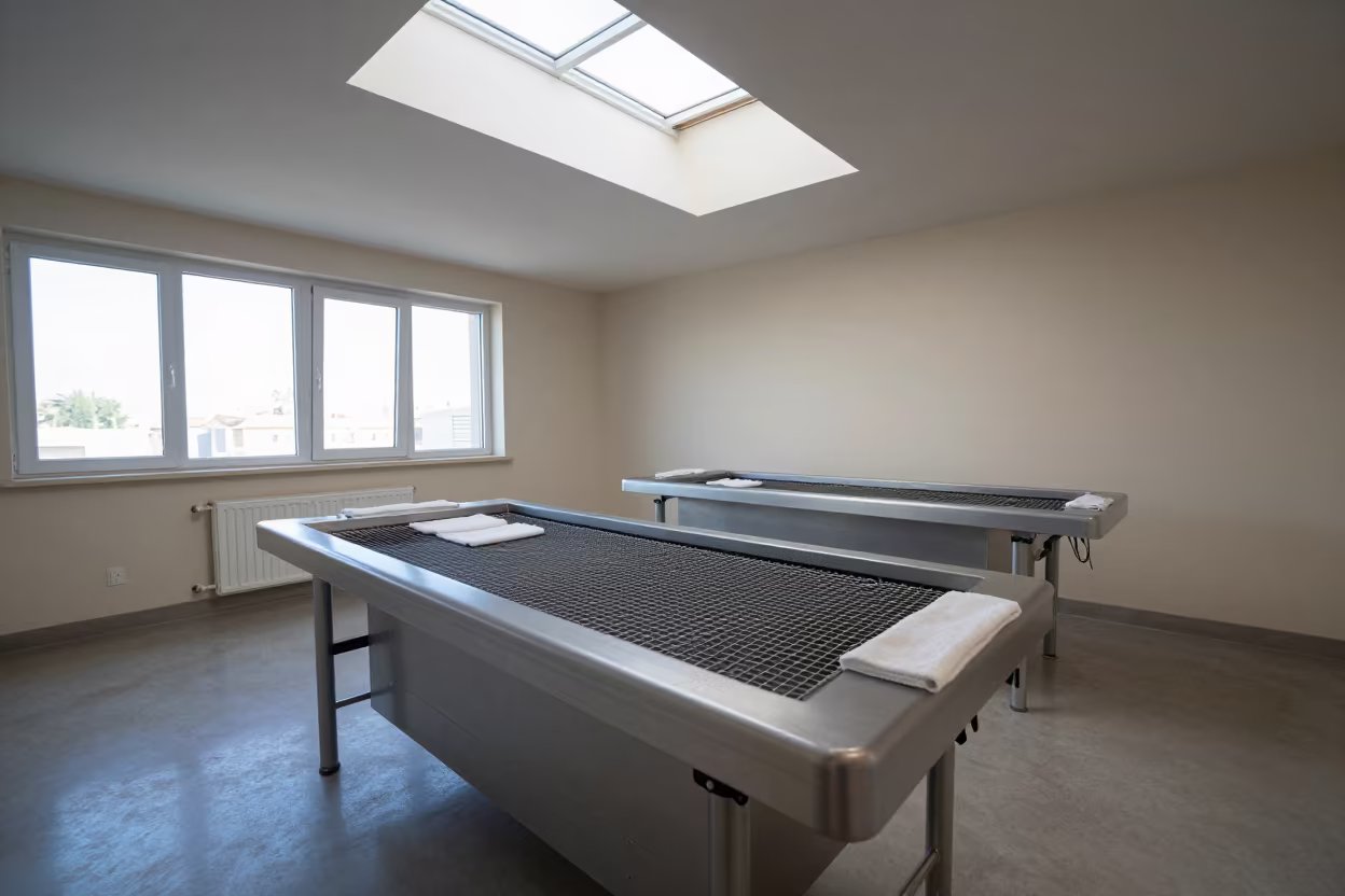 Hydrotherapy Treadmill Filter Tray in Adoption Room in inside an adoption room in Massarah