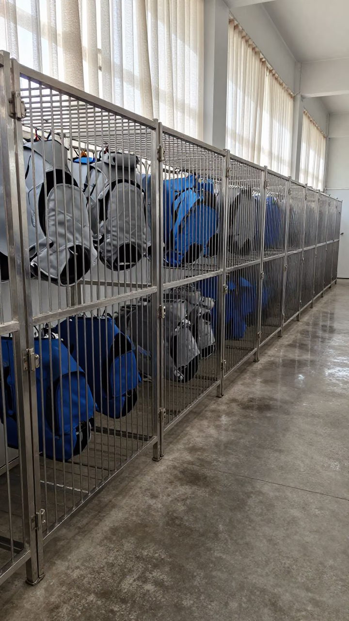 Hydrotherapy Vest Rack in Cebu Kennel Corridor in in a boarding kennel corridor in Cebu