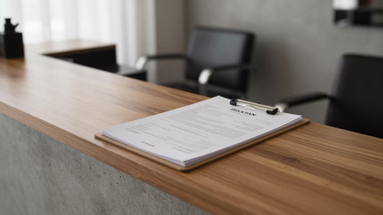 Ibadan Salon Clipboard Rail After Station Reset in at a salon reception counter near Ibadan