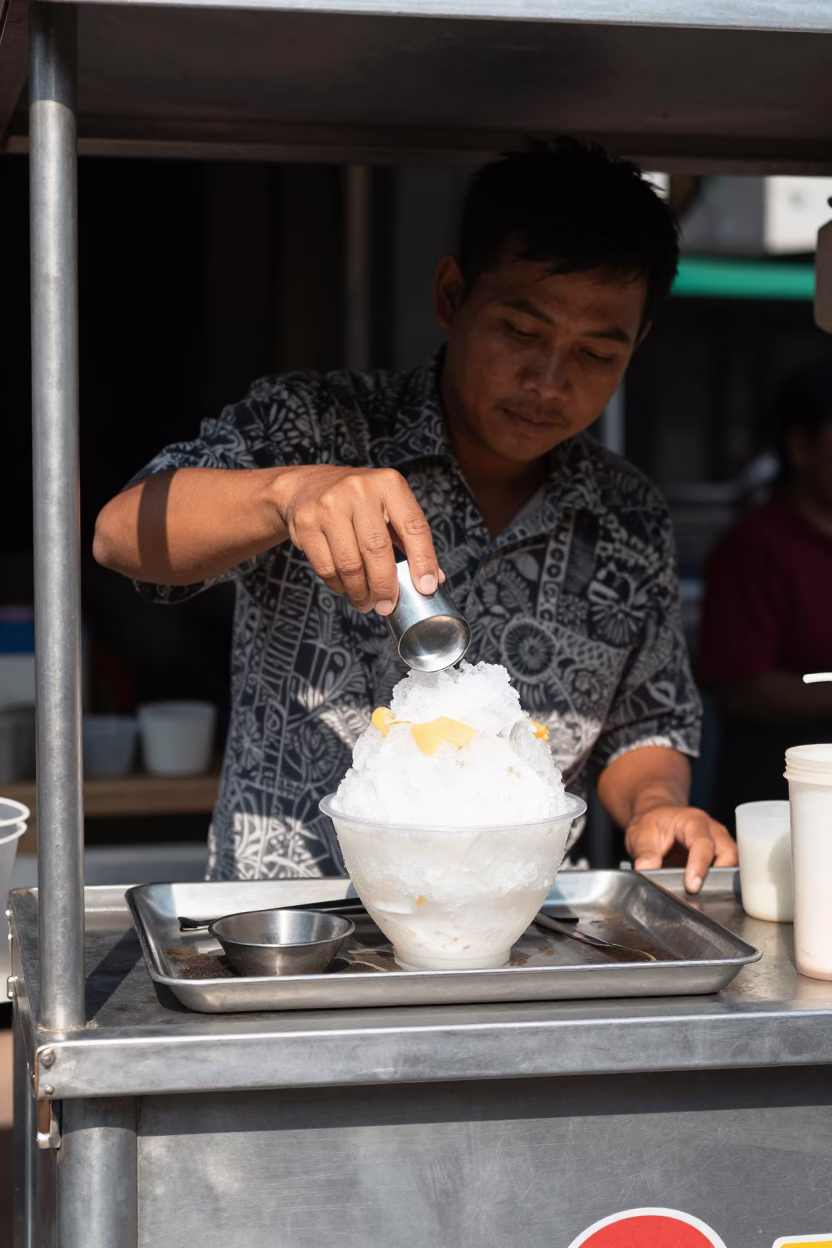 Ice Dessert in Chiang Mai at Midday Light in in Chiang Mai, Thailand