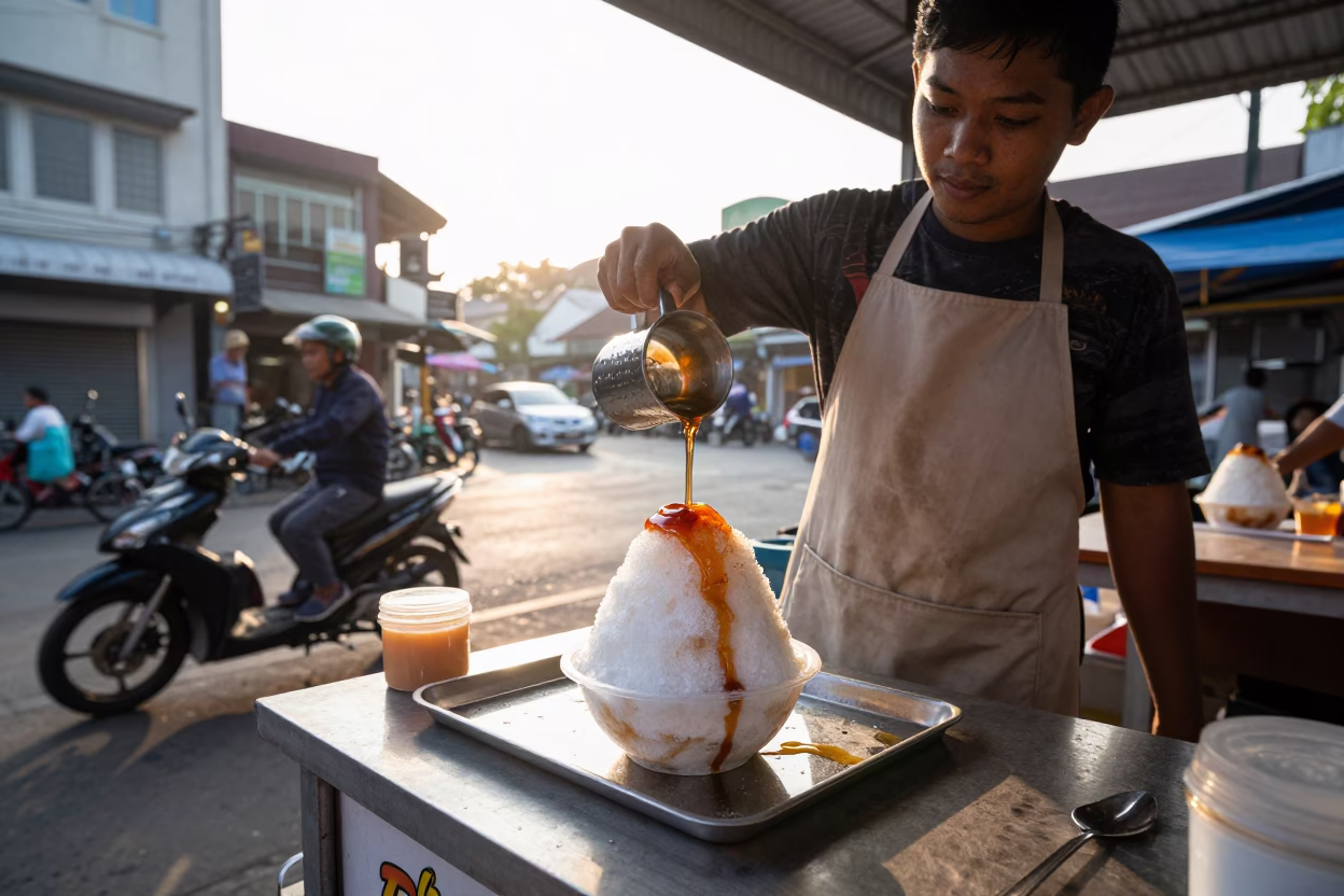 Ice Dessert just after sunrise in Surabaya in in Surabaya, Indonesia
