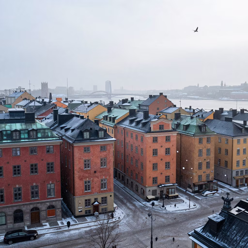 Ice Fog Over Gamla Stan Stockholm Noon in near Gamla Stan, Stockholm