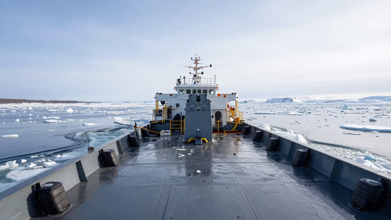 Icebreaker Convoy in Anchorage Summer Snow in near Anchorage