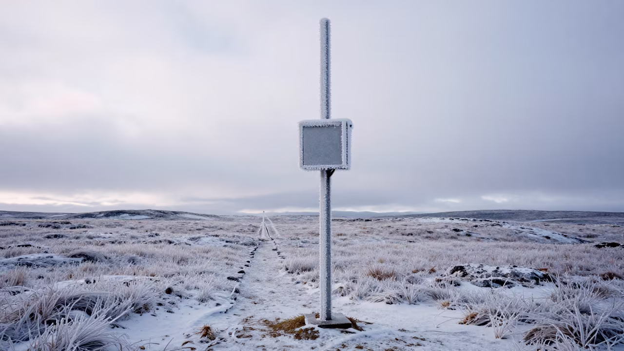 Iced Weather Station Mast in Arctic Summer in near Stockholm