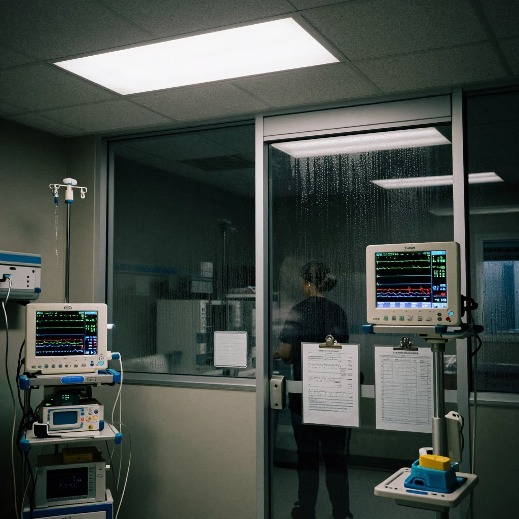 ICU Nurse Station Late Night Monitor Glow in at a nurse station under monitor glow in Kansas City