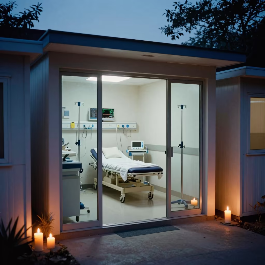 ICU Room with Tiny Shoebox Buildings in inside a rehabilitation gym in Hyderabad