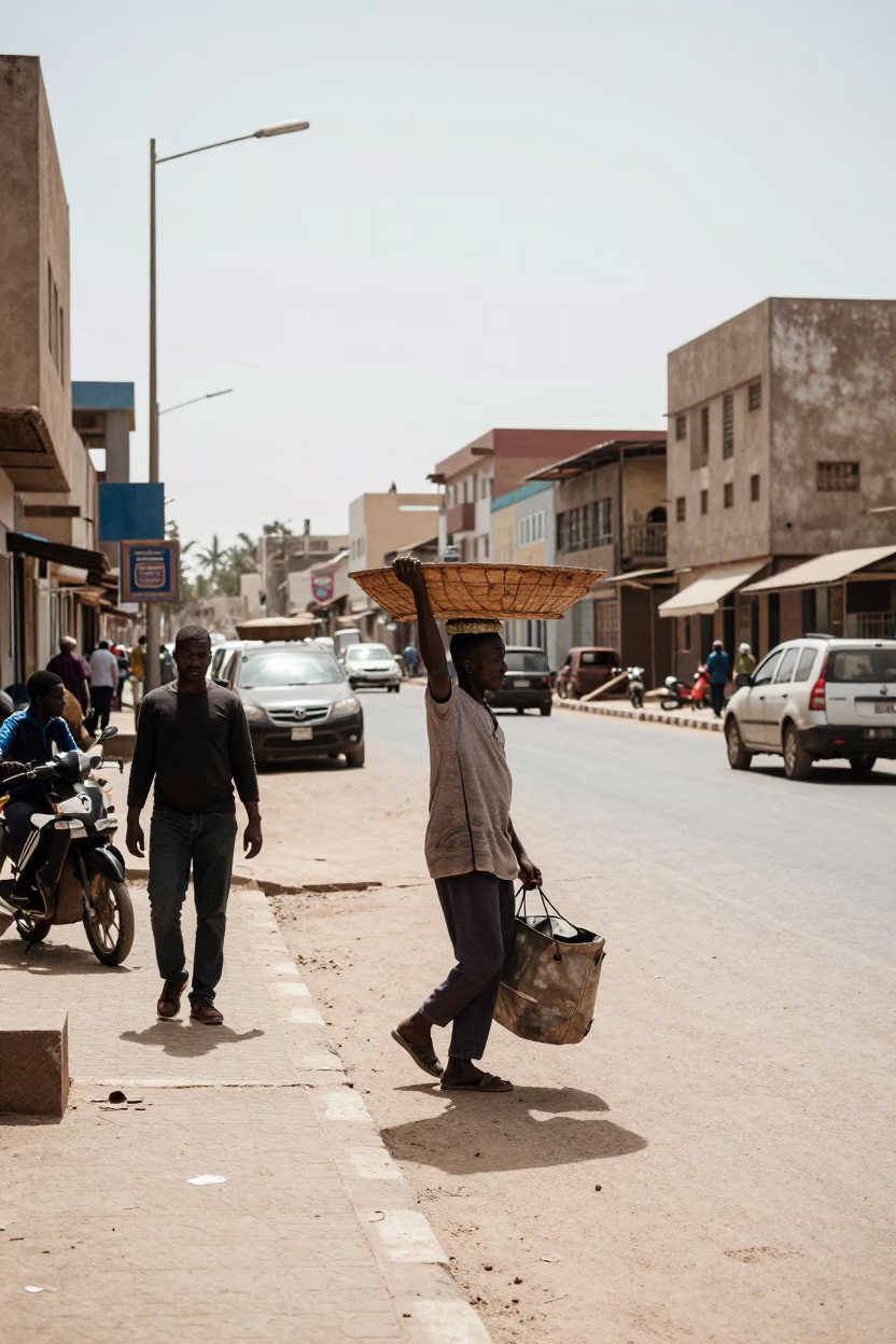 Idle Pedestrian in Dakar in in Dakar, Senegal