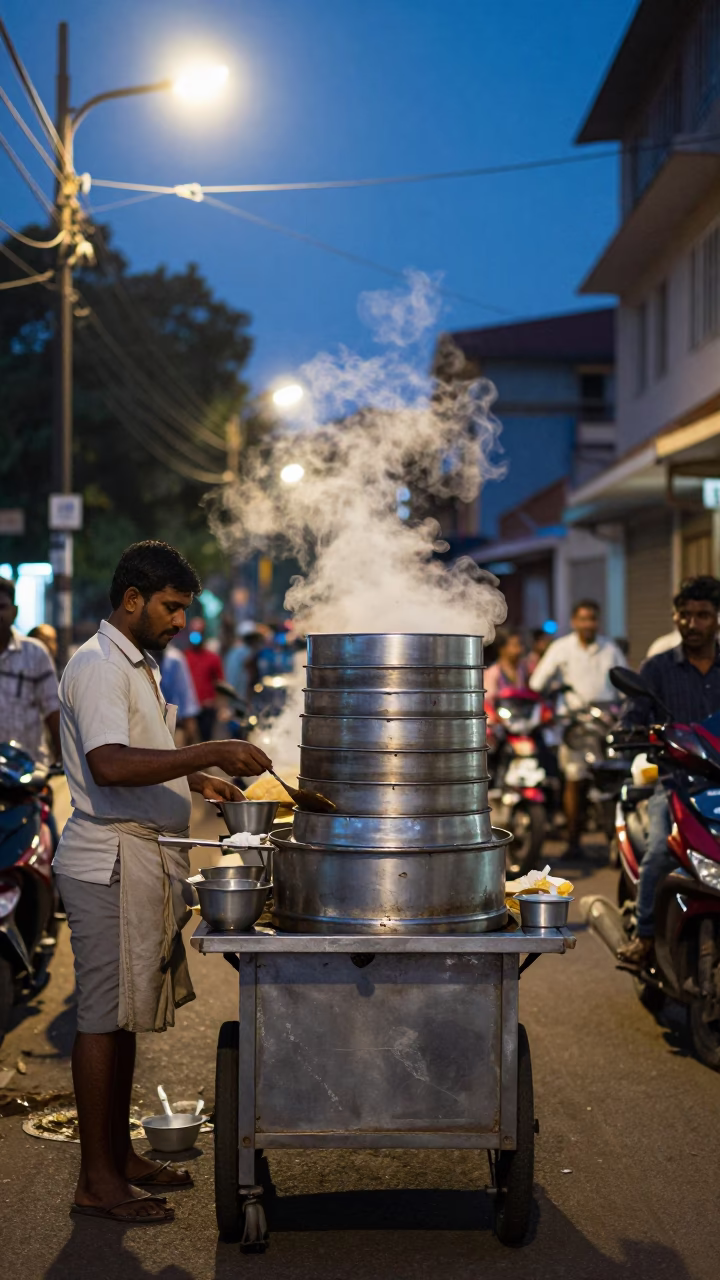 Idli Steamer in Chennai at Blue Hour in in Chennai, India