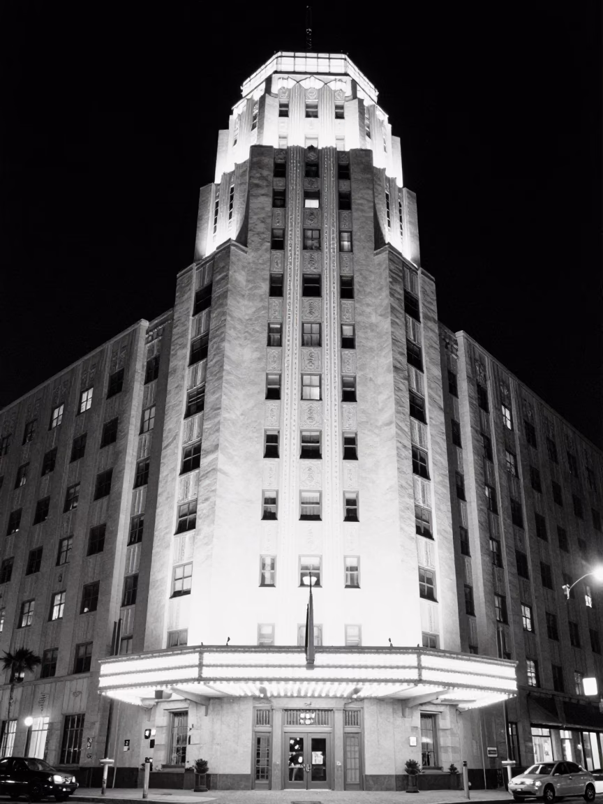 Illuminated Night in San Diego at Deep In The Night Light in in San Diego, California, United States