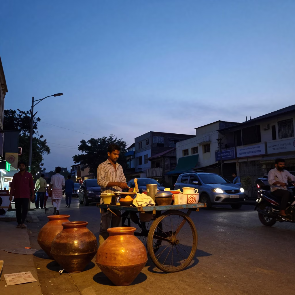 Illuminated Sky in Kolkata at Blue Hour in in Kolkata, India