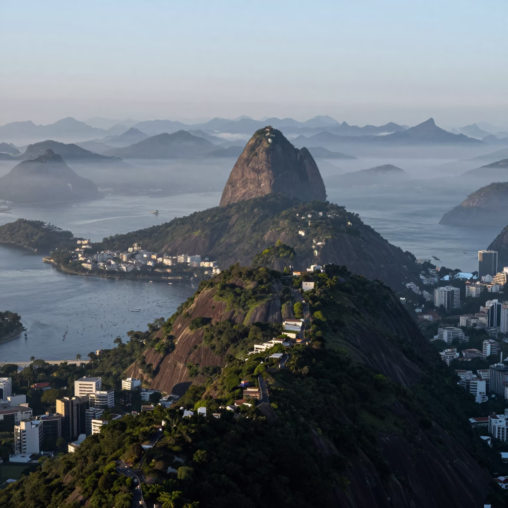Illuminates Landscape in Rio De Janeiro in in Rio de Janeiro, Brazil