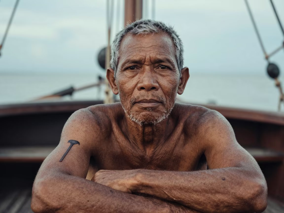 Iloilo Whaling Captain with Harpoon Scars in in Iloilo