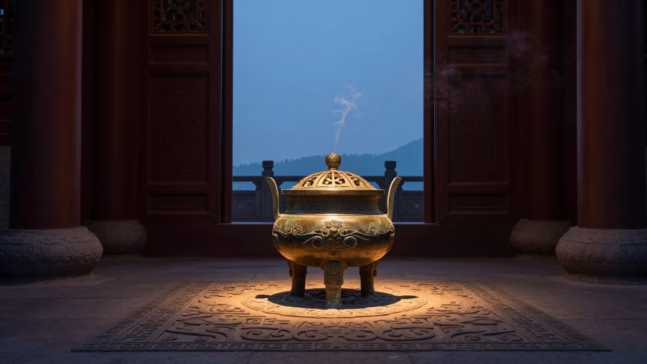 Incense Holder at Chongqing Shrine Entrance in at a shrine entrance near Chongqing