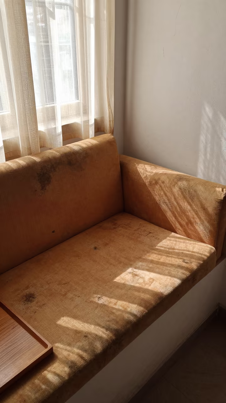 Indented Sofa Cushion in Chishtian Breakfast Nook in in a breakfast nook near Chishtian