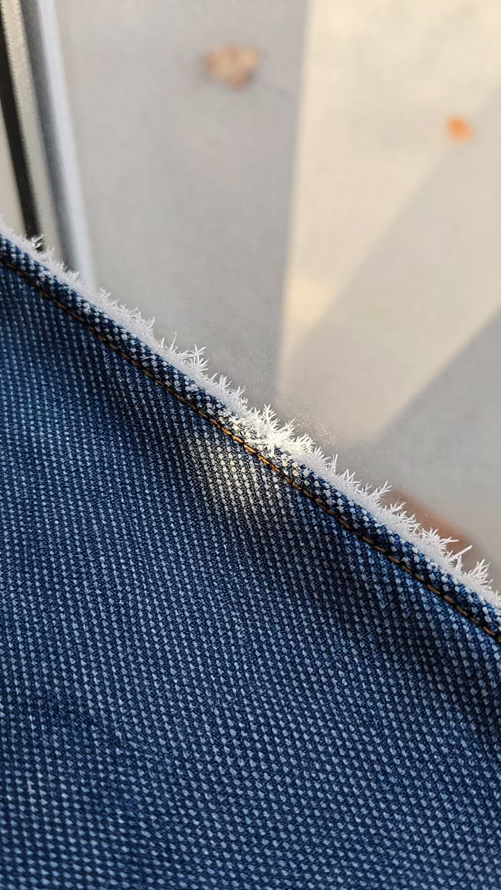 Indigo Denim Macro Frost Window Morning in along a frost-edged windowpane near The Hague