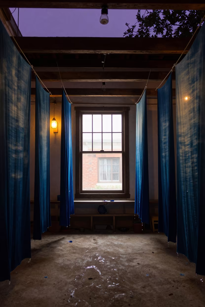 Indigo Dyeing Workshop in Raleigh Alcove in in a ceremonial alcove in Raleigh