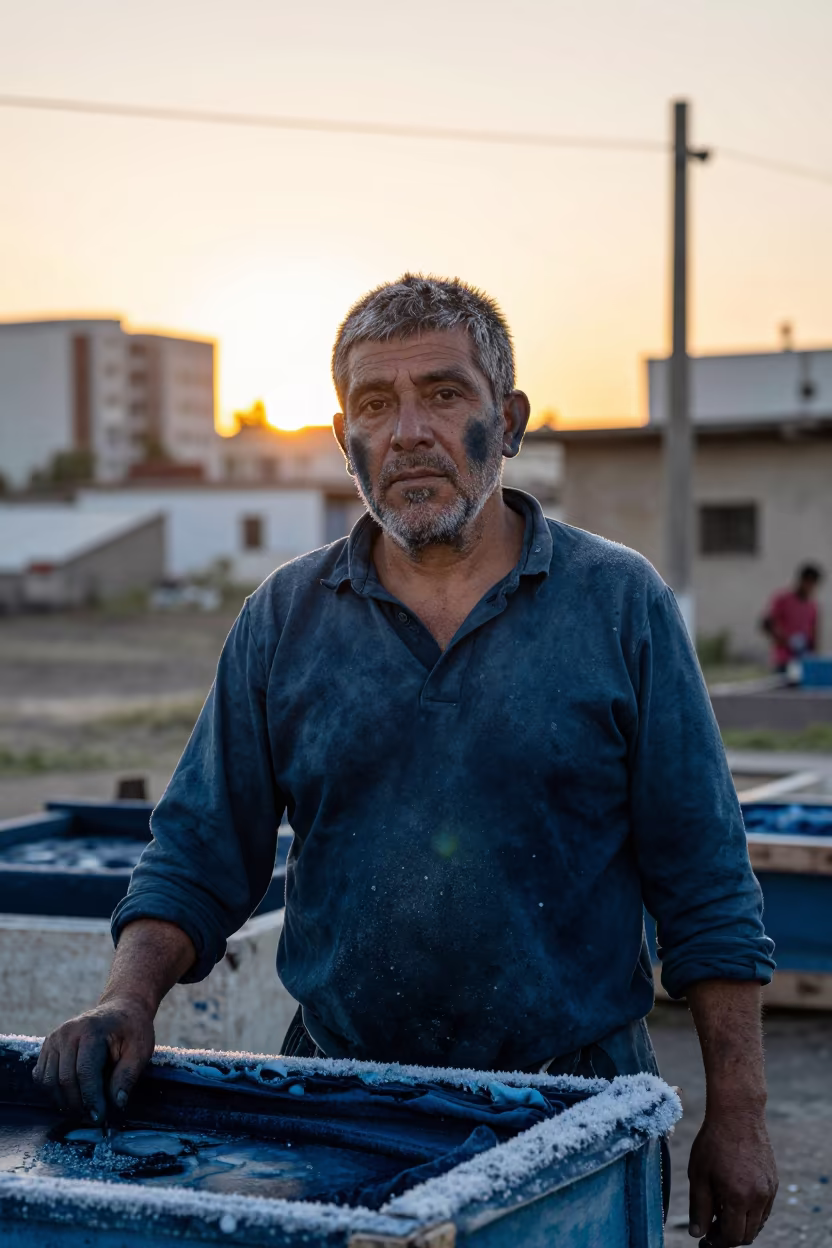 Indigo Dyers Portrait Montevideo Sunset in in Pocitos, Montevideo