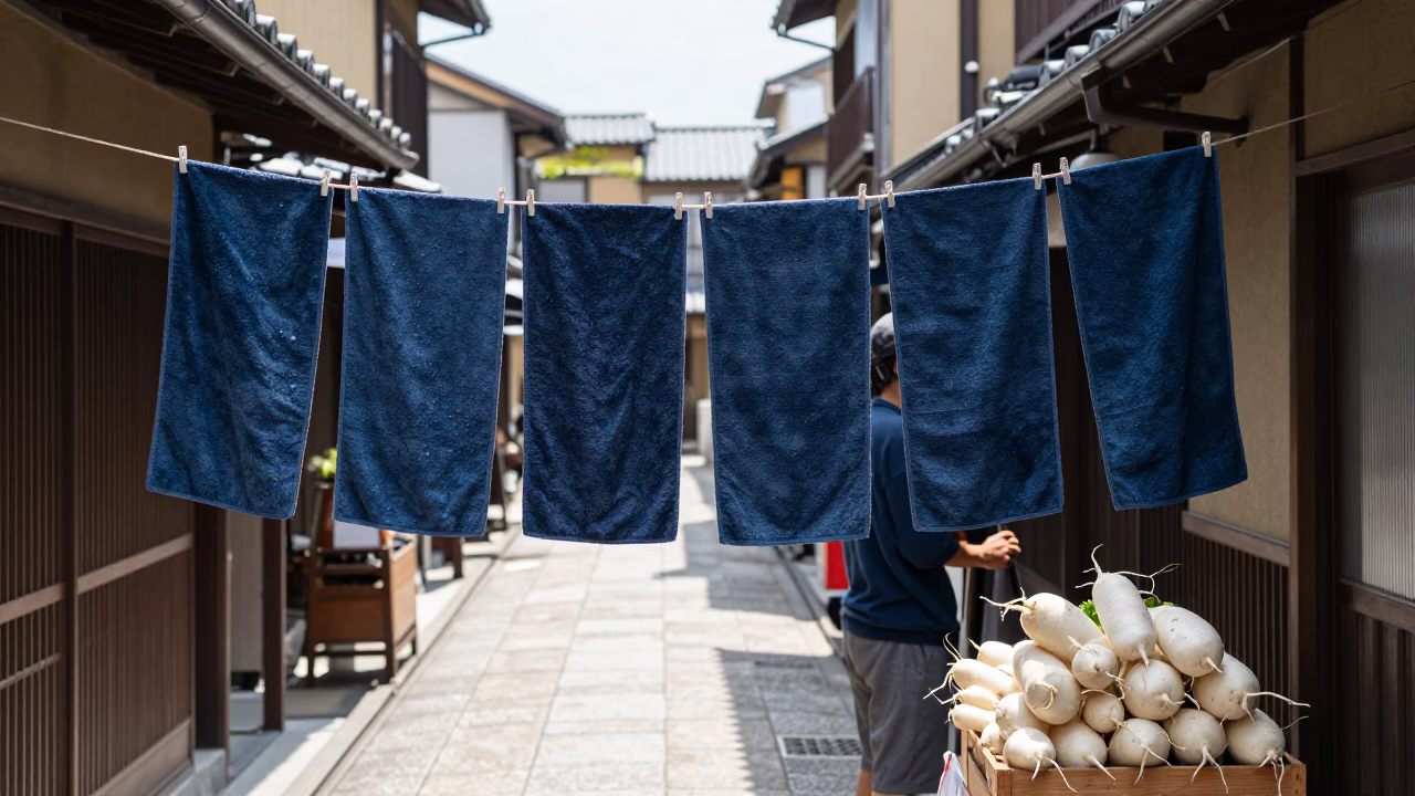 Indigo Towels in Kyoto in in Kyoto, Japan