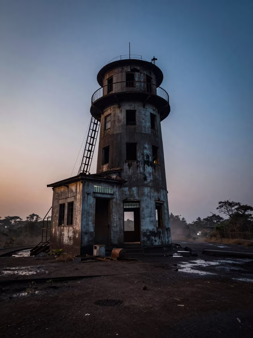 Indigo Twilight Abandoned Mine Engine House in near Mumbai