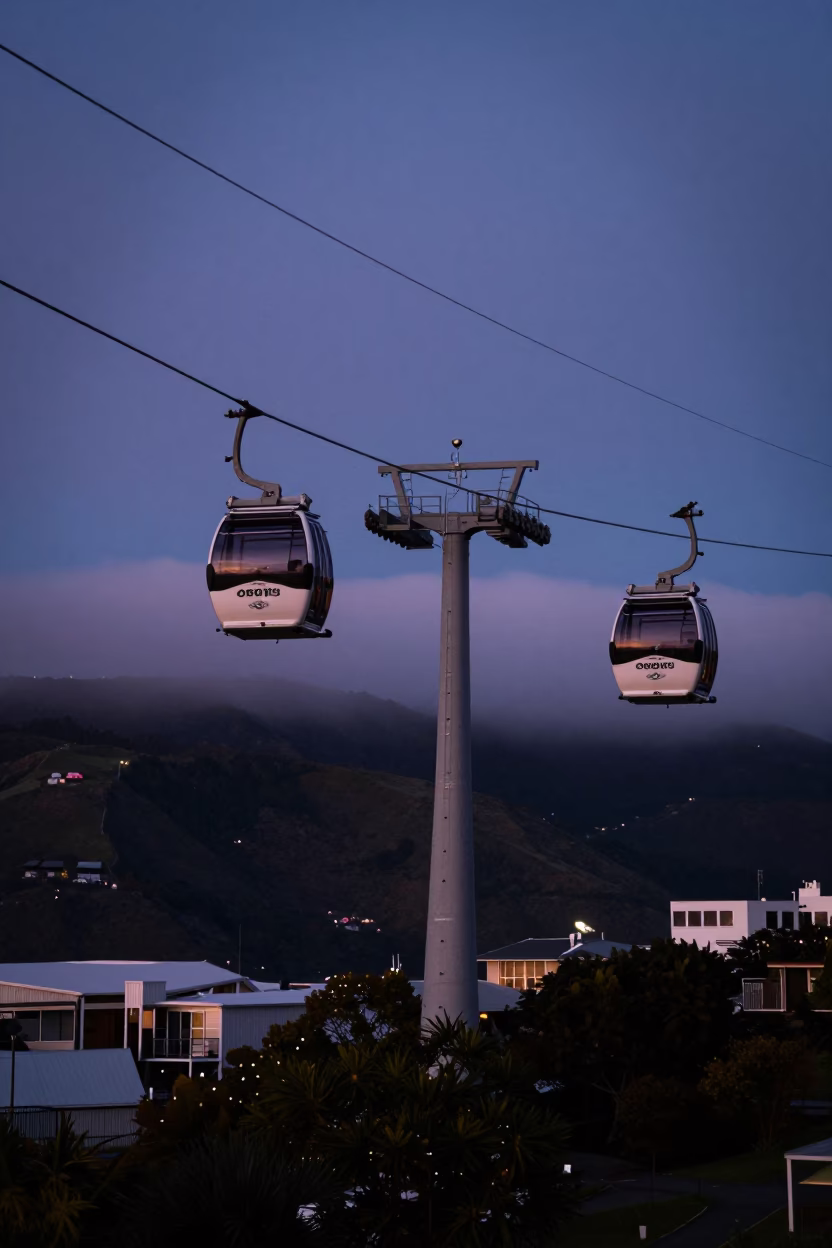 Indigo Twilight After Sunset on Autumn Mist in Wellington in in Wellington, New Zealand