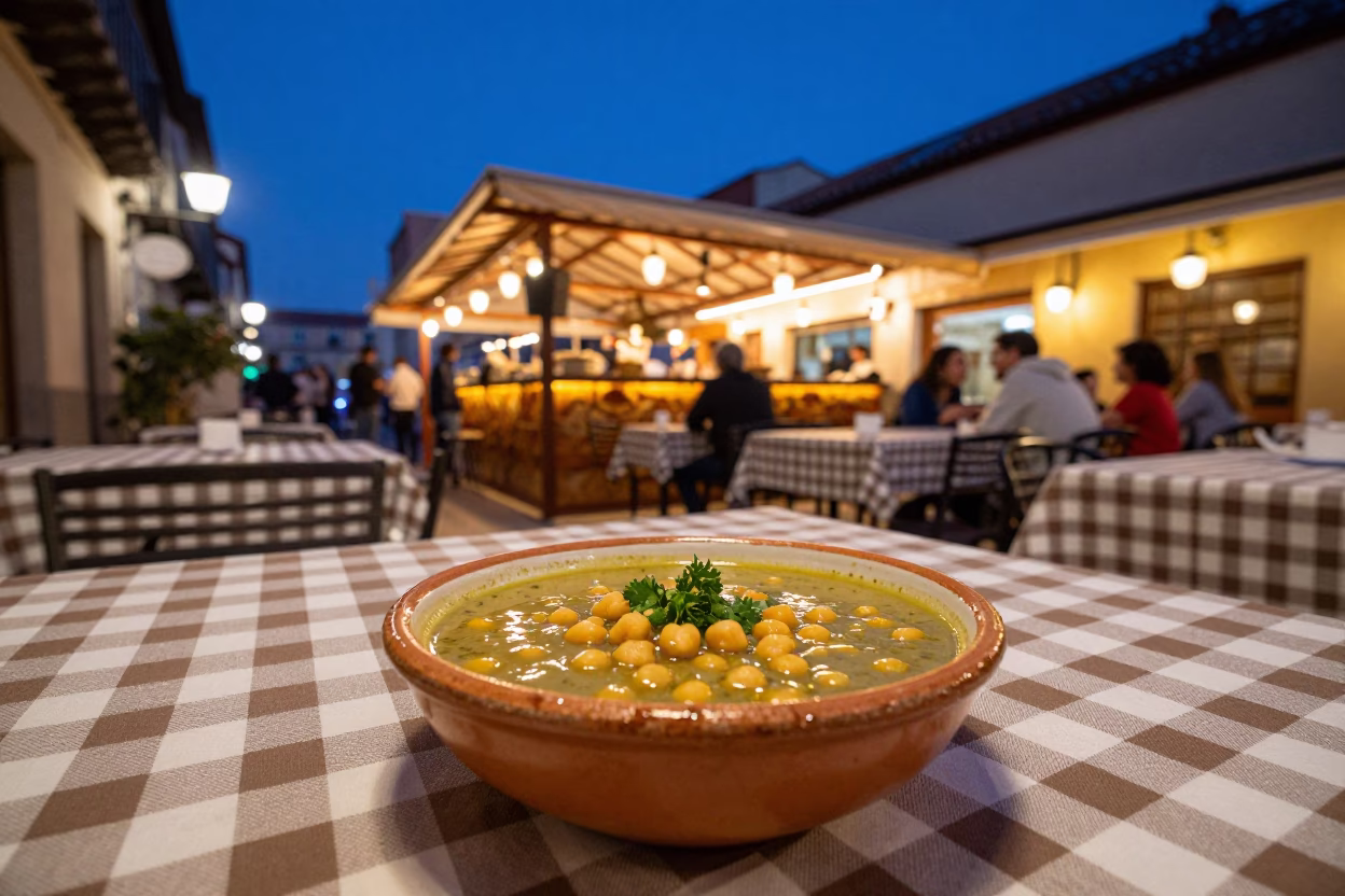 Indigo Twilight After Sunset on Food Scene in Madrid in in Madrid, Spain