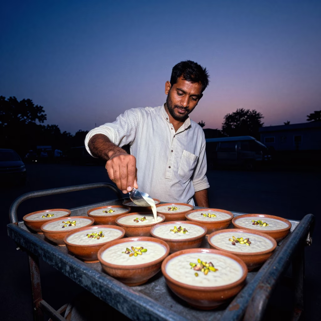 Indigo Twilight After Sunset on Kheer Sagar in Delhi in in Delhi, India