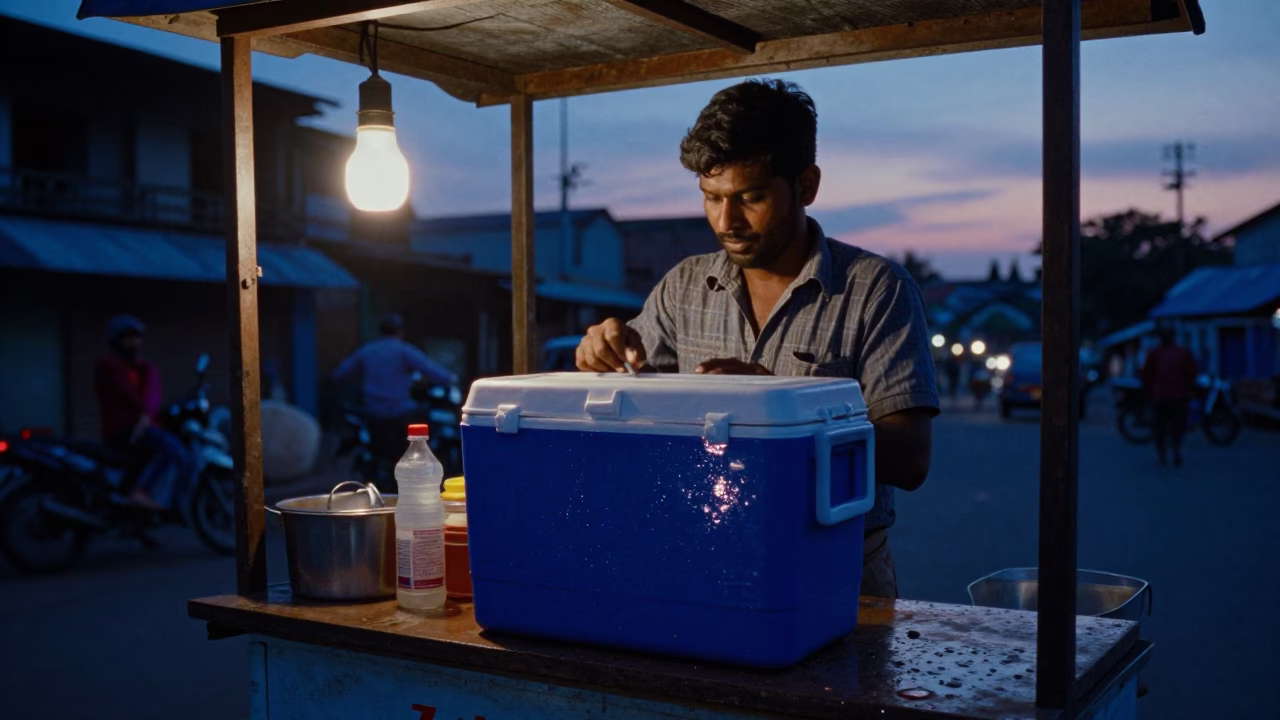 Indigo Twilight After Sunset on Street Stall in Chennai in in Chennai, India