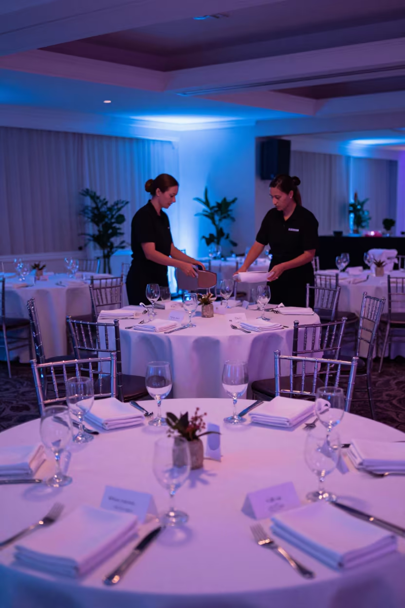 Indigo Twilight Banquet Room with Neon Reflections in inside a spa reception near Idlib