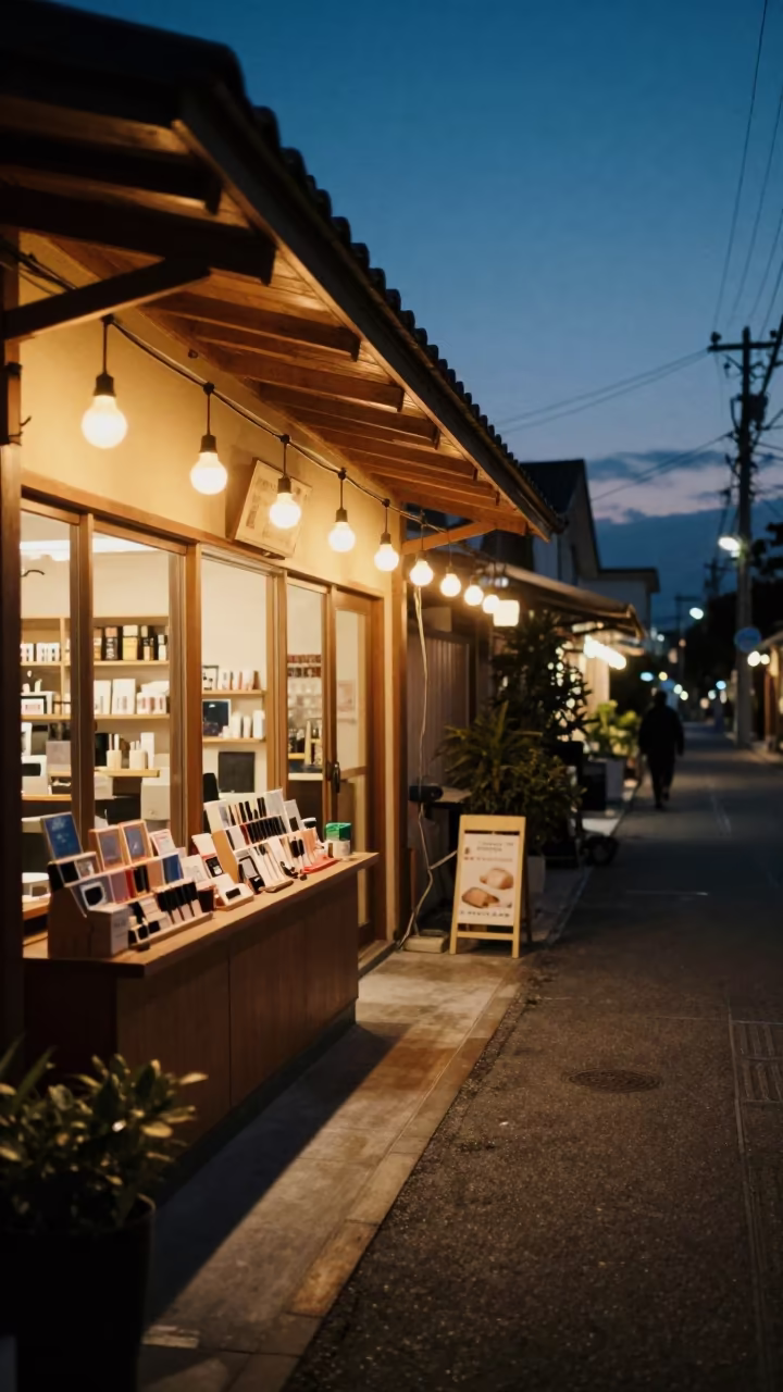 Indigo Twilight Brow Bar Counter Display in inside a salon row near Naha