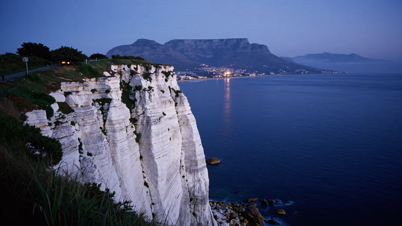 Indigo Twilight Chalk Cliff Cape Town Sea Reflection in near Cape Town