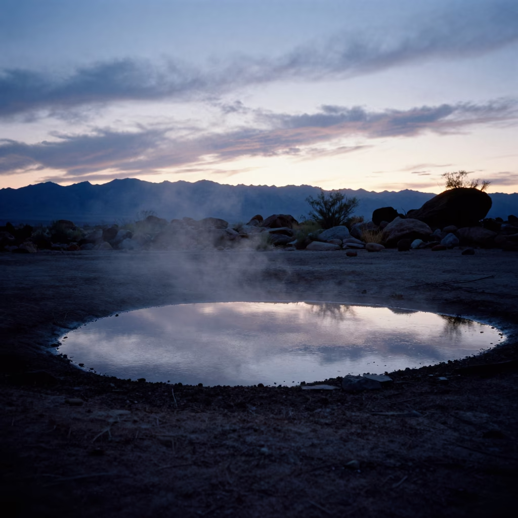 Indigo Twilight Desert Basin Tidal Pools Silhouette in near Las Vegas