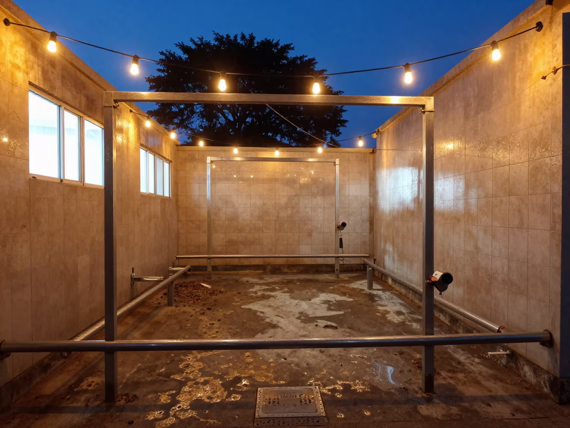Indigo Twilight Dog Wash Station with Card Rail in at a self-serve dog wash station in Ile Ife