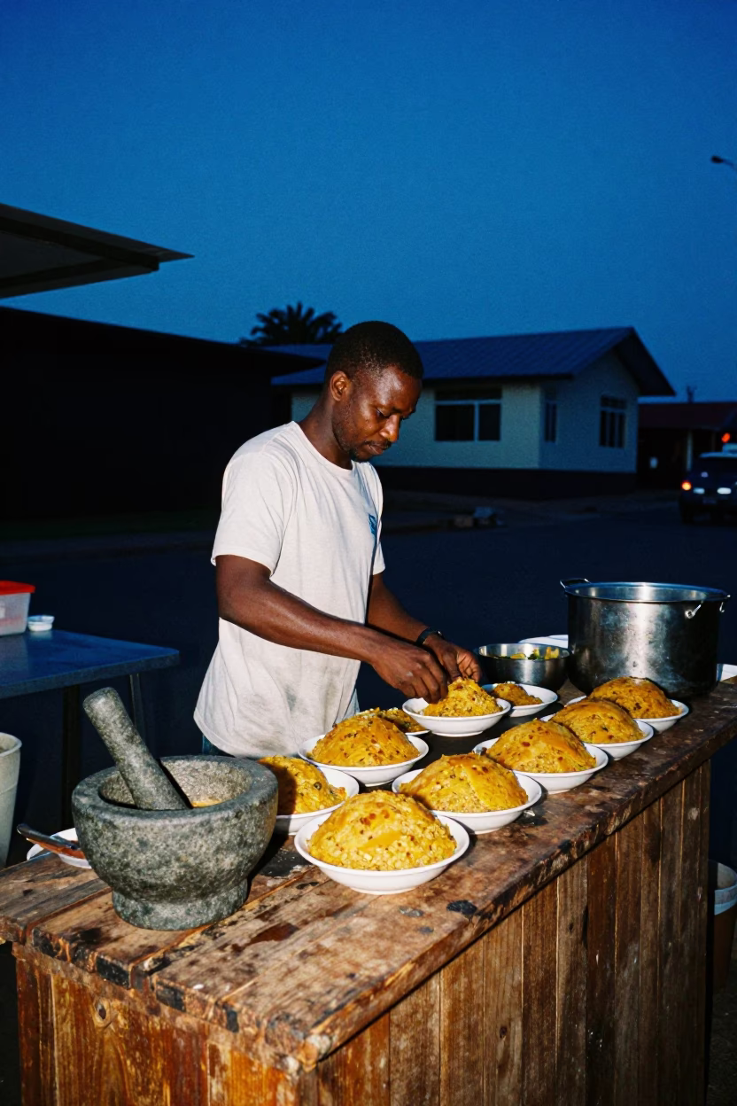 Indigo Twilight Durban Kitchen Street Vendor Prep in in Durban, South Africa