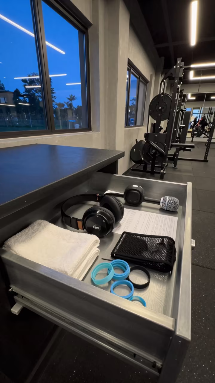Indigo Twilight Fitness Mic Drawer Bertoua in inside a strength room in Bertoua