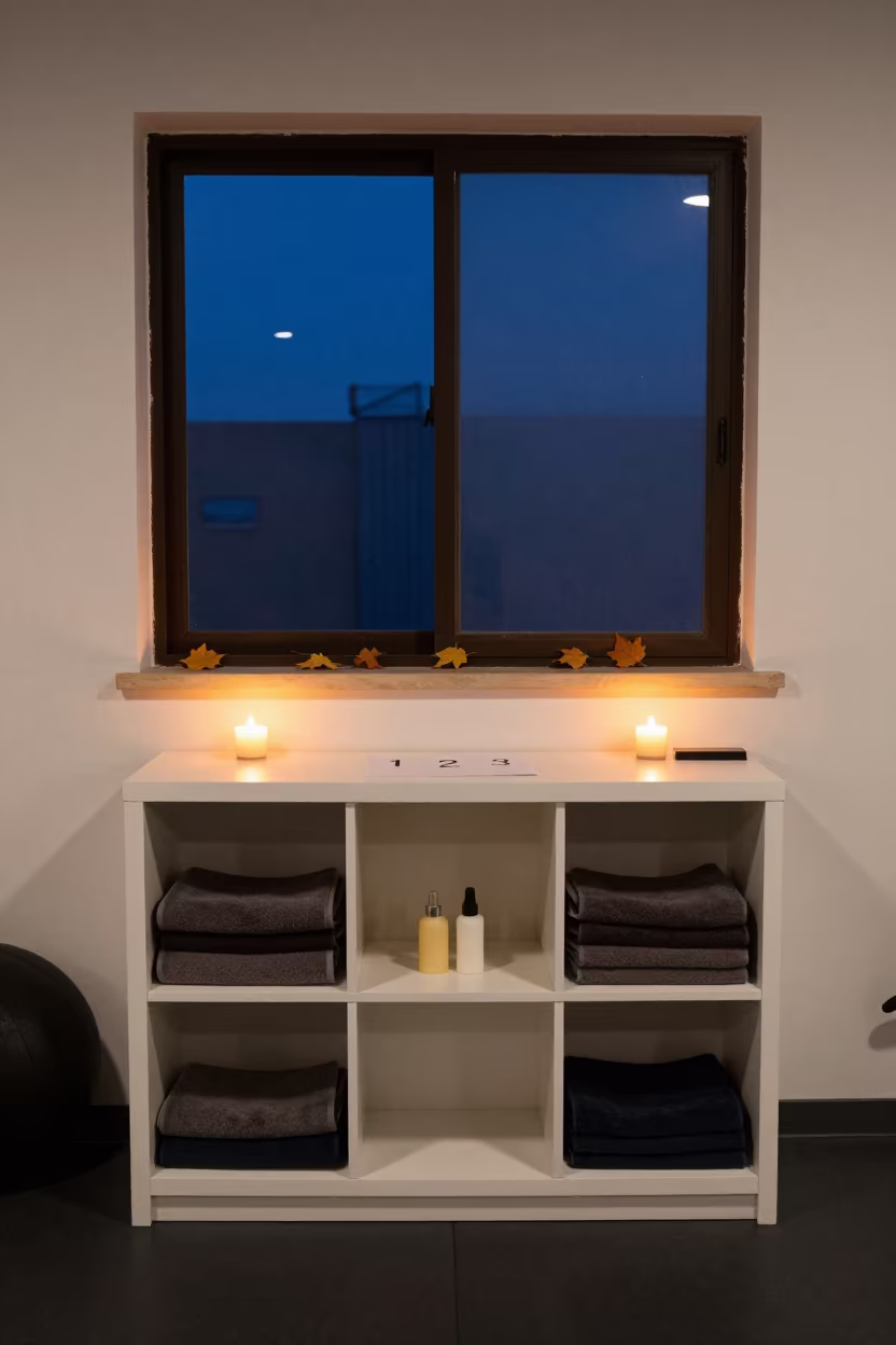 Indigo Twilight Gym Shelf Candlelight in at a gym check-in desk near Santiago de los Caballeros