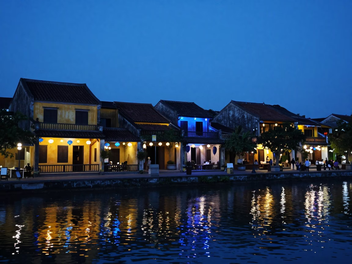 Indigo Twilight in Hoi An Vietnam Lanterns and Mooncakes in in Hoi An, Vietnam
