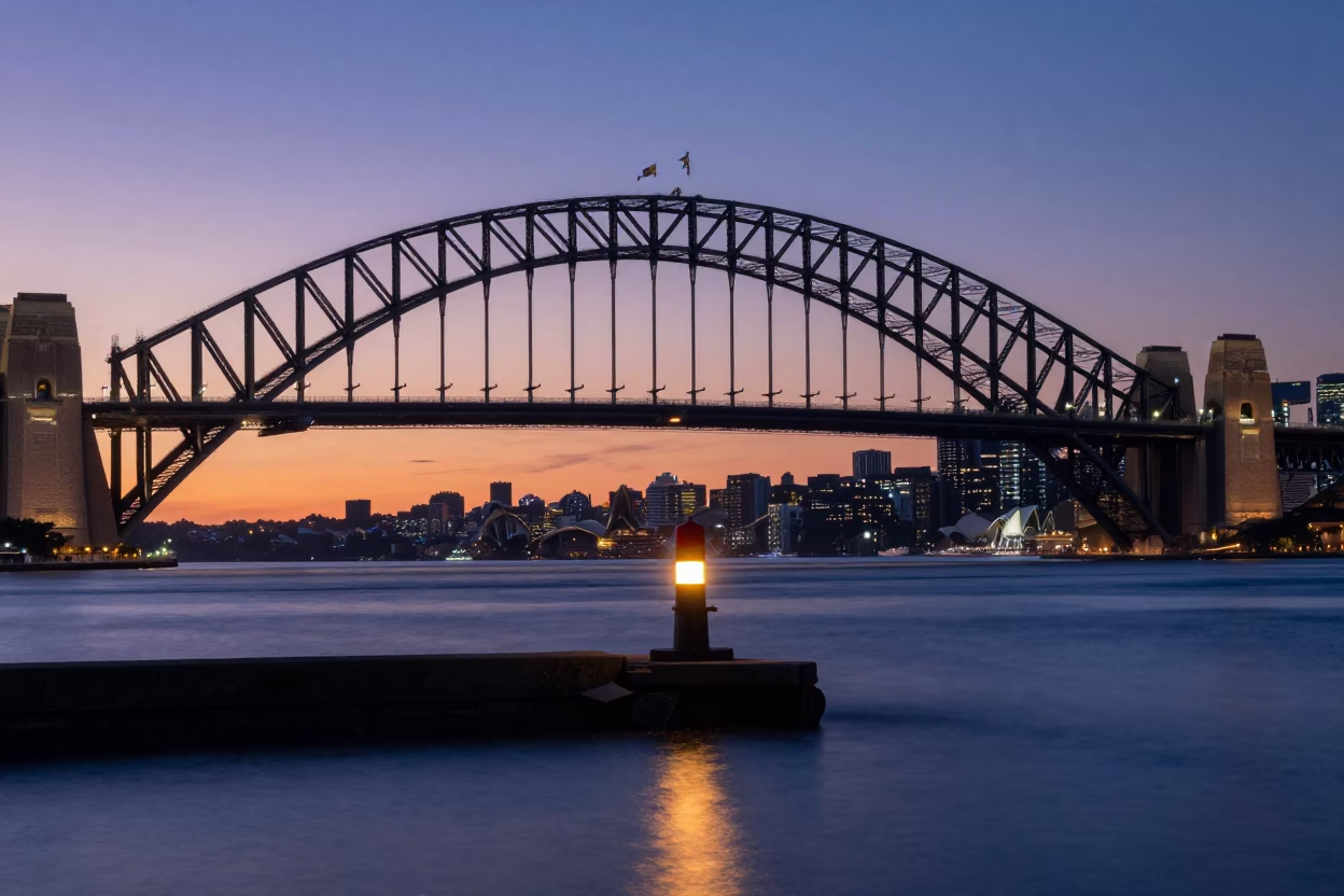 Indigo Twilight in Sydney at Indigo Twilight After Sunset in in Sydney, New South Wales, Australia