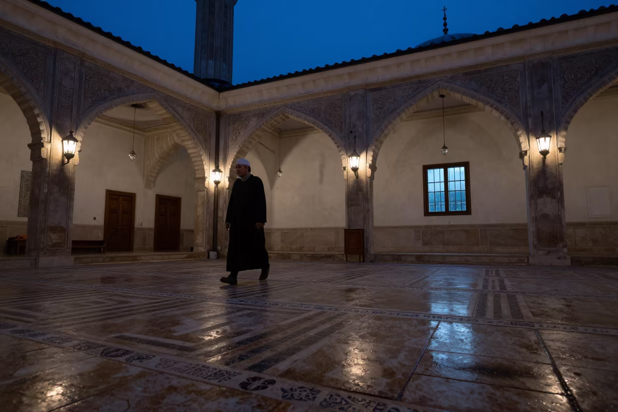 Indigo Twilight Labyrinth Mosque Prayer Hall in in a mosque prayer hall in Brantford