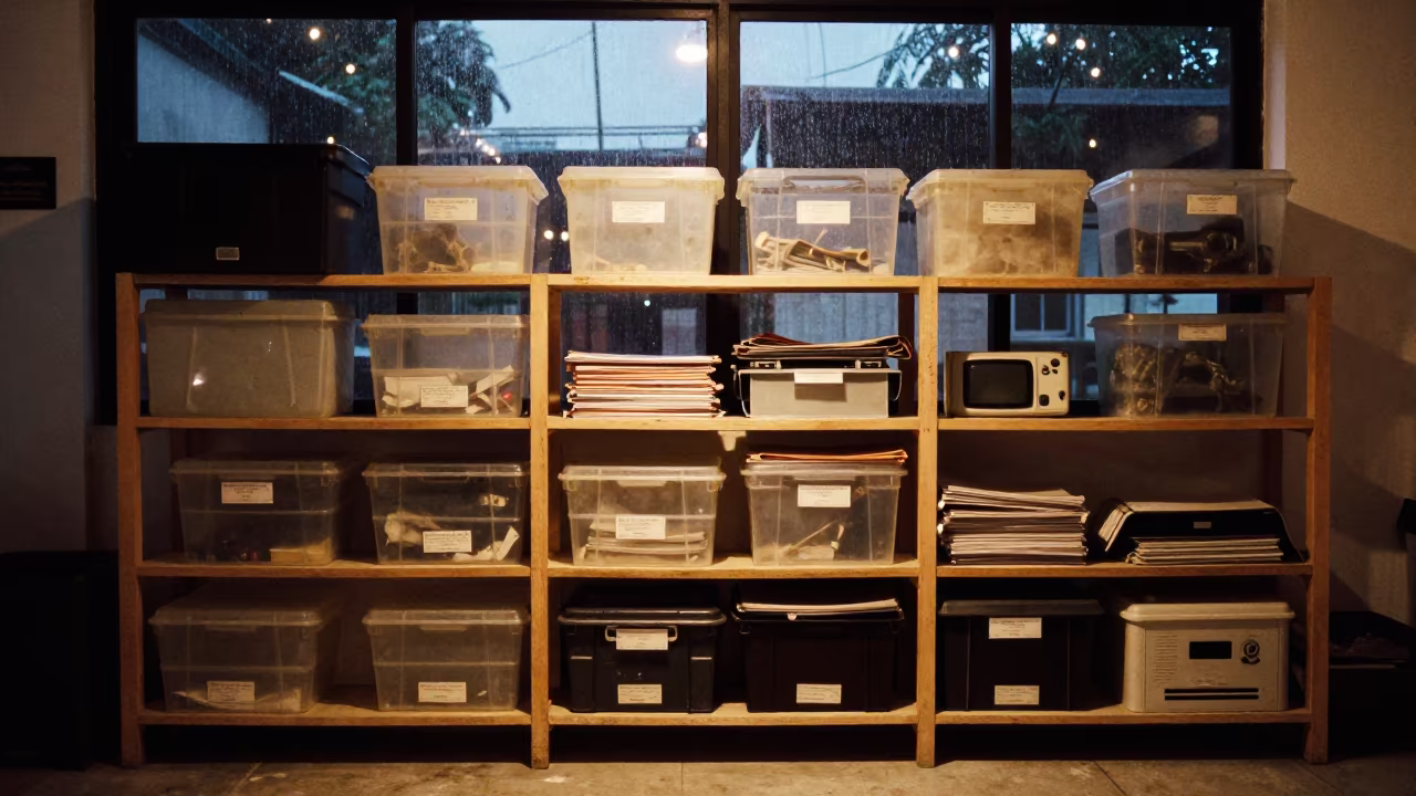 Indigo Twilight Lost Shelf with String Lights in inside a coworking floor near Semarang