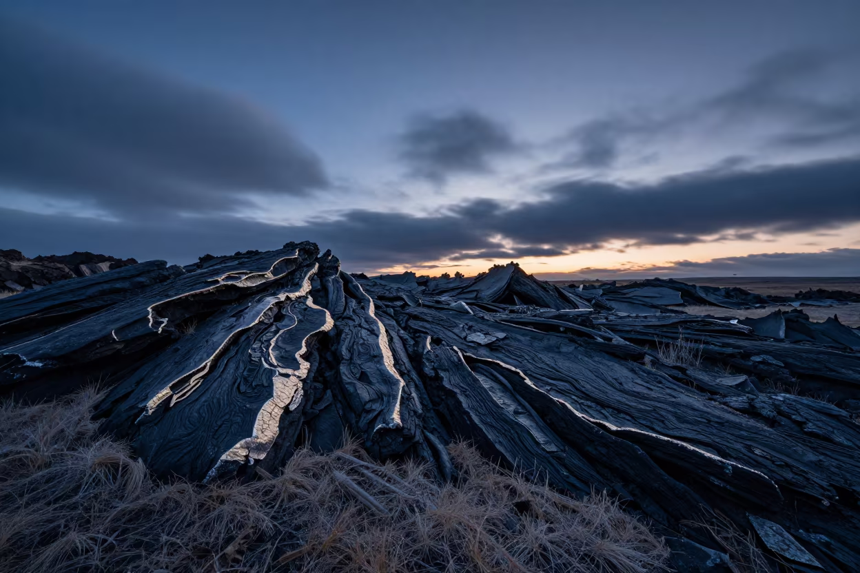 Indigo Twilight Obsidian Flow Near Bishkek in near Bishkek