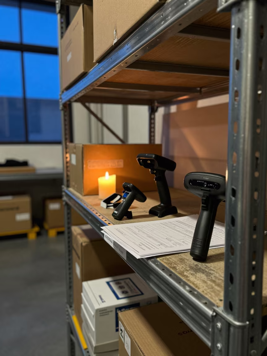 Indigo Twilight Scan Shelf Tel Aviv Logistics in inside a warehouse aisle in Tel Aviv