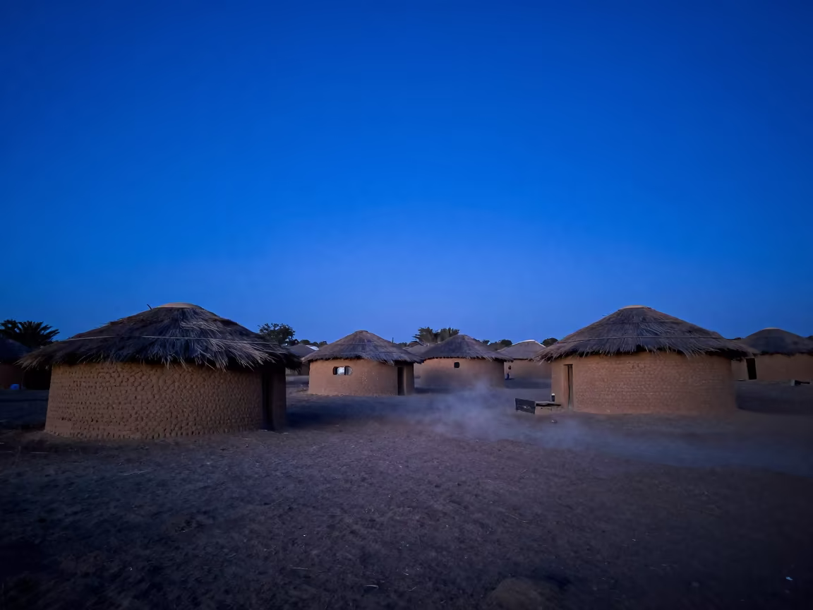 Indigo Twilight Over Sleeping Village Near Zinder in near Zinder