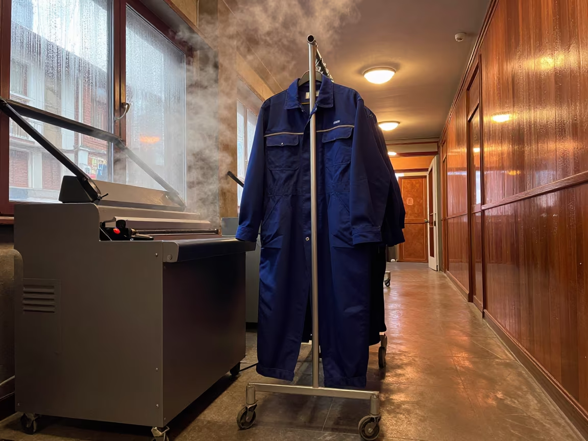 Indigo Workwear Steam Backstage Edirne in in a backstage changing corridor in Edirne